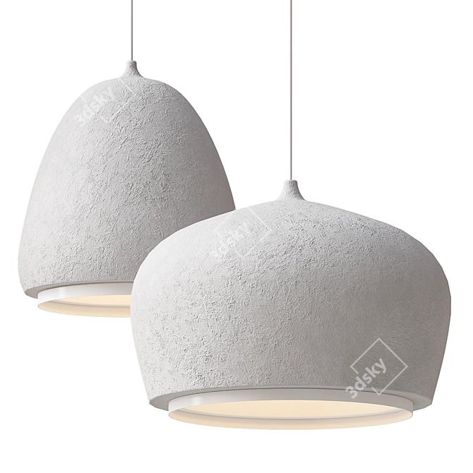  Rustic Gray Pendant Light 3D model image 1