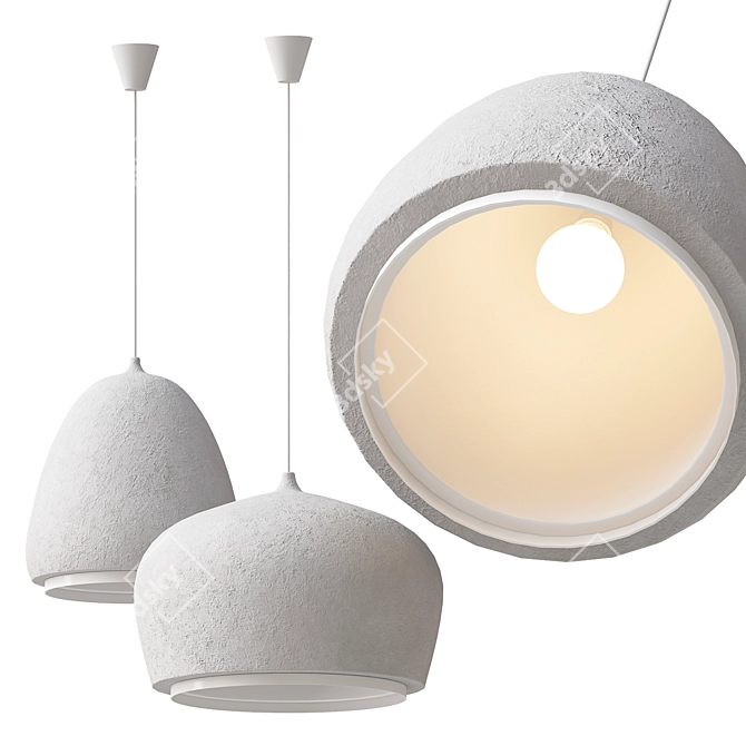  Rustic Gray Pendant Light 3D model image 3