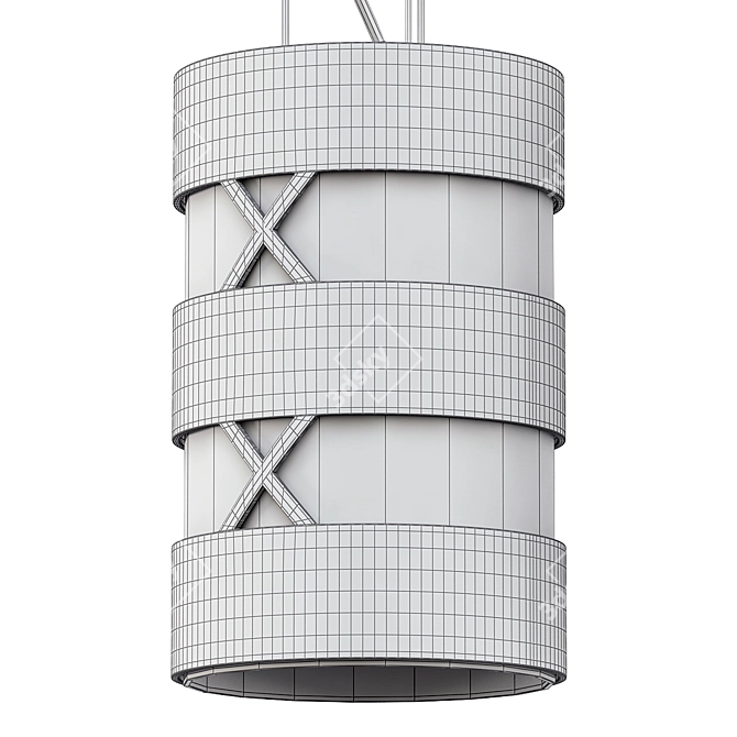 Modern Steel Pendant Light 3D model image 3