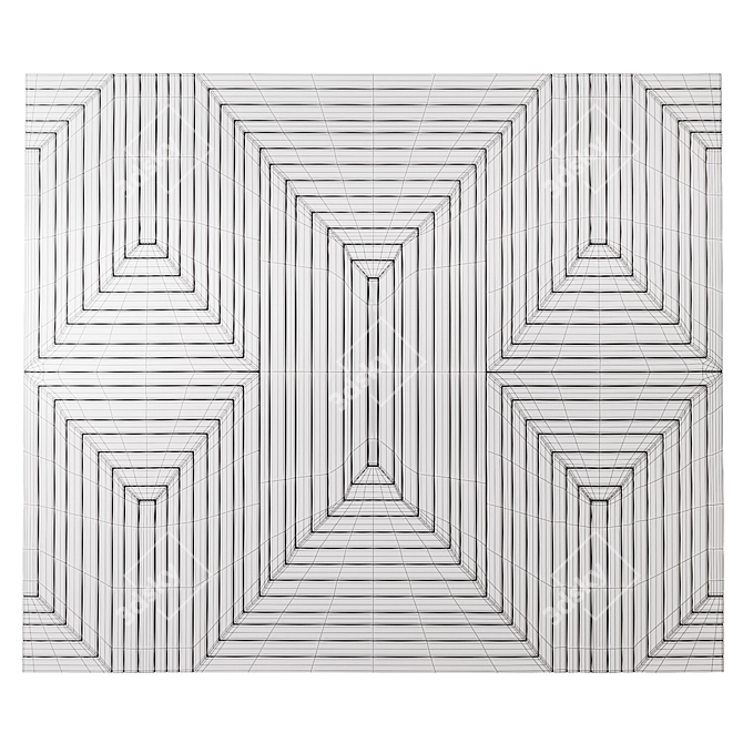 Silk White Geometric Rug 3D model image 5