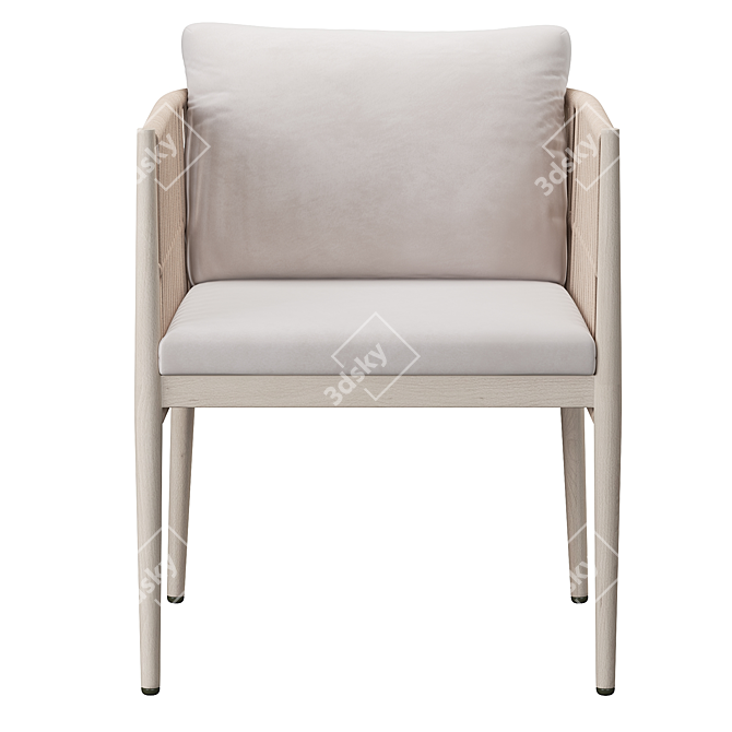 Modern Lineas Dining Arm Chair 3D model image 2