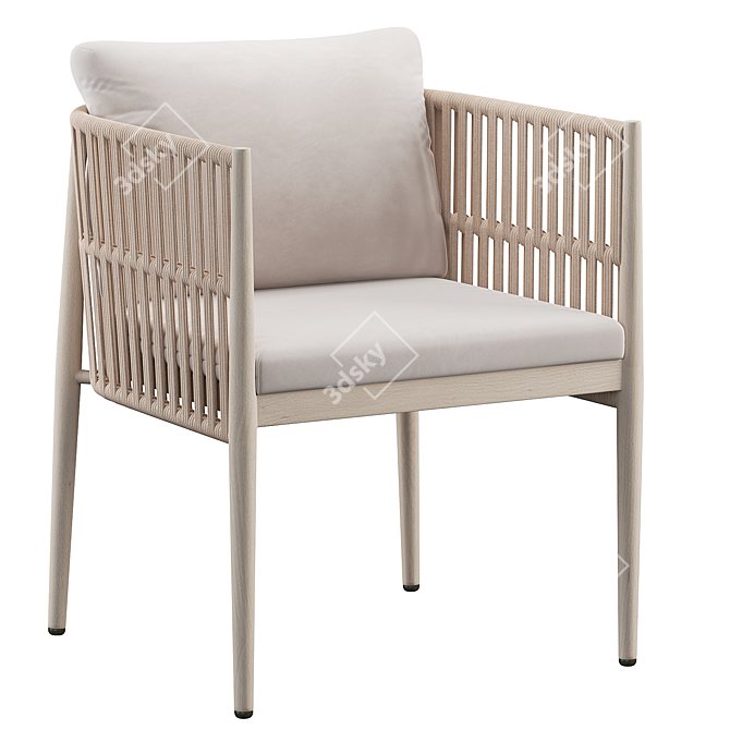 Modern Lineas Dining Arm Chair 3D model image 3