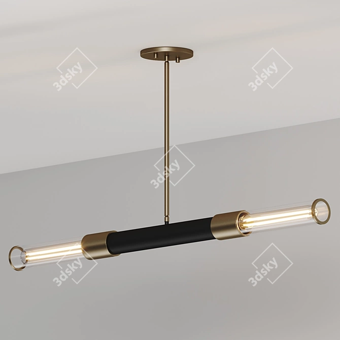 Modern Cylinder Glass Pendant Light 3D model image 2