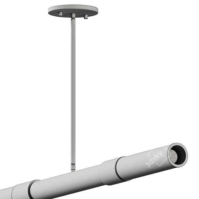 Modern Cylinder Glass Pendant Light 3D model image 4