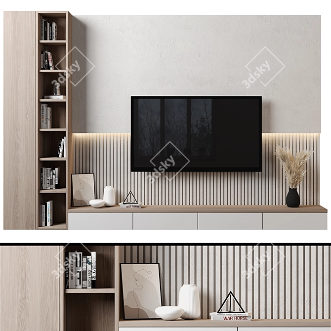 Modular TV Wall Unit 3D model image 1
