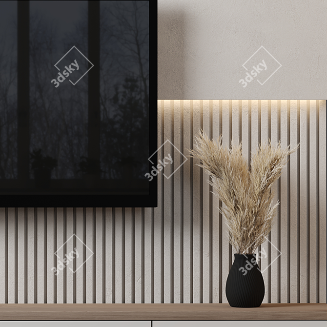 Modular TV Wall Unit 3D model image 2