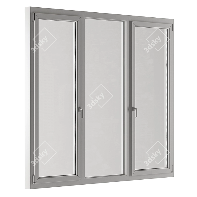 Modern White Window Frames Set 3D model image 3