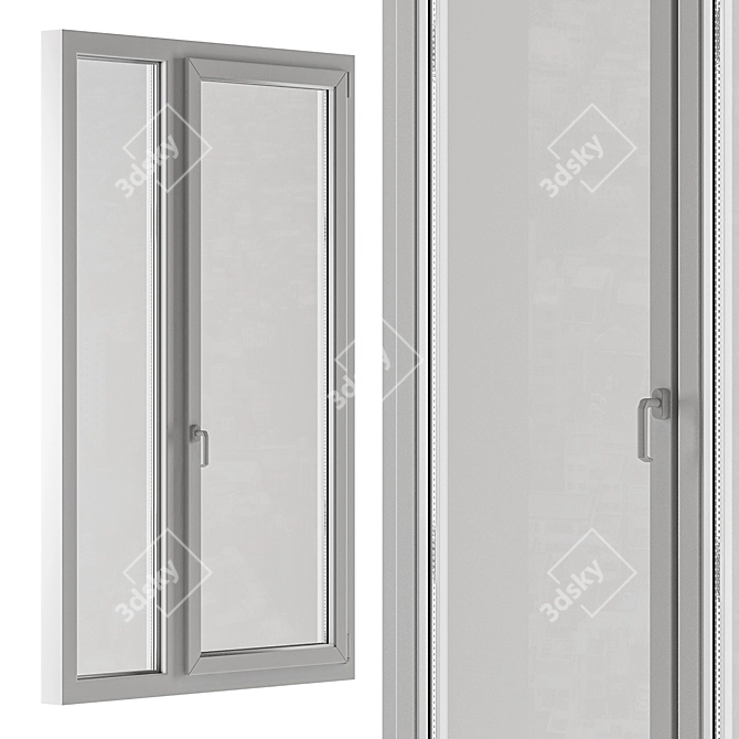 Modern White Window Frames Set 3D model image 5