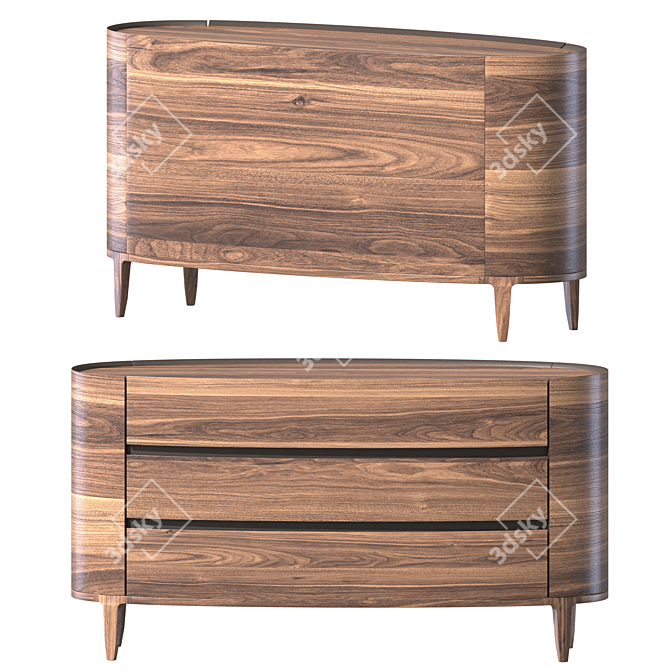 Classic Scarlet Bedside Table 3D model image 1