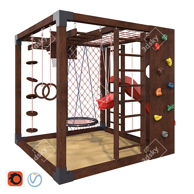 Game Cube 11 Playground Set 3D model image 1