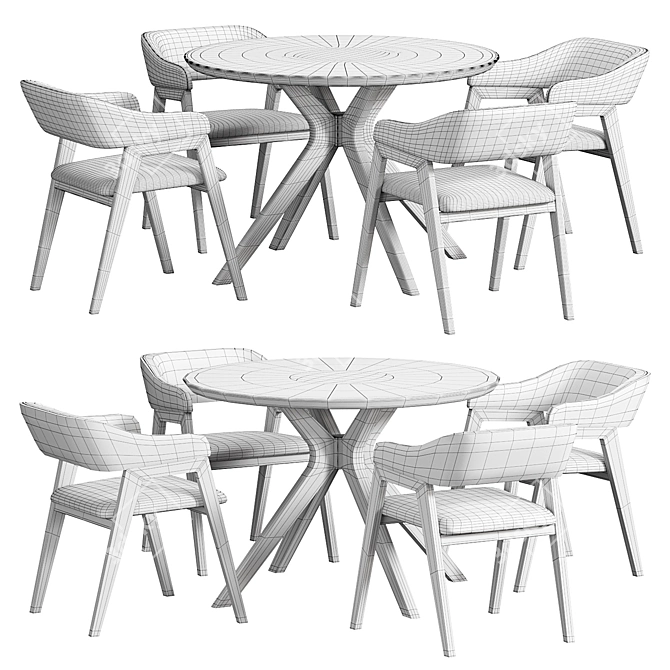 Rustic Chelsea Chair & Table 3D model image 4