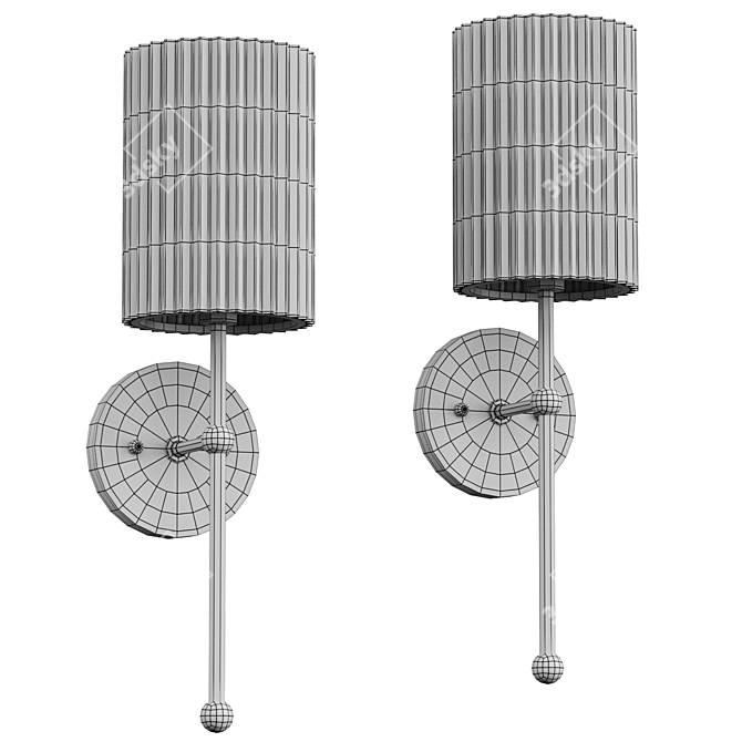 Polished Brass Wall Sconce Marceau Boule 3D model image 2