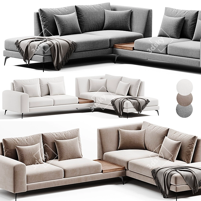 Elegant Long Island Sofa Design 3D model image 2