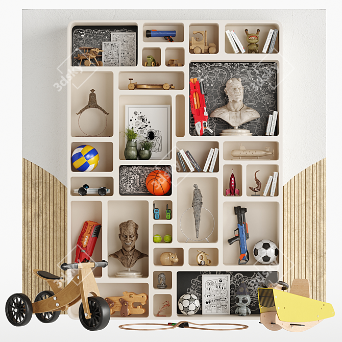 Kids Room Set with Toys 3D model image 1