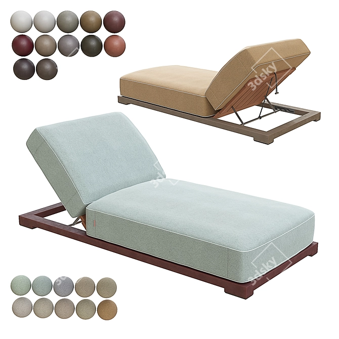 Milos Outdoor Aluminum Sofa 3D model image 1