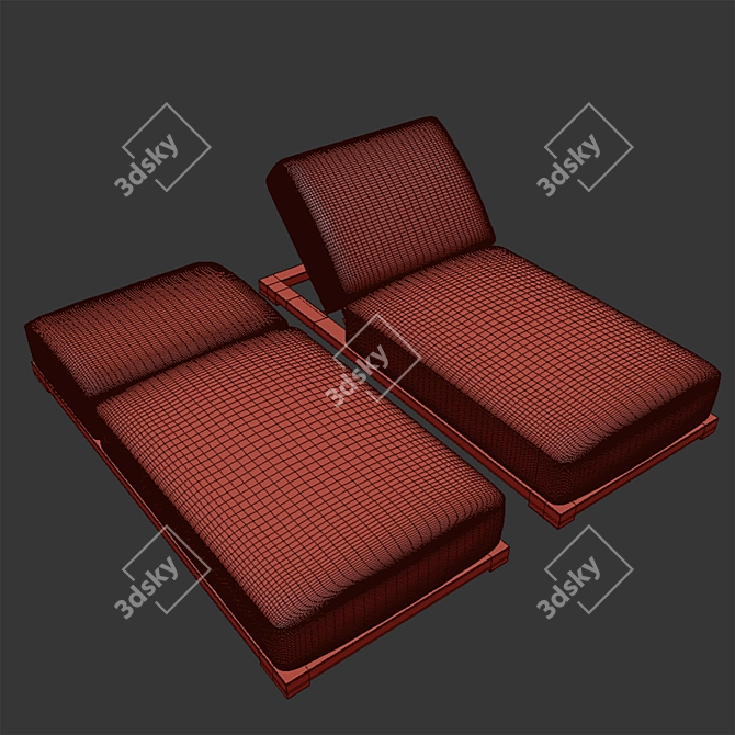 Milos Outdoor Aluminum Sofa 3D model image 6