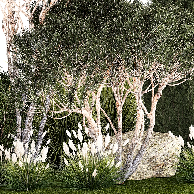Alpine Topiary Tree Set 3D model image 5