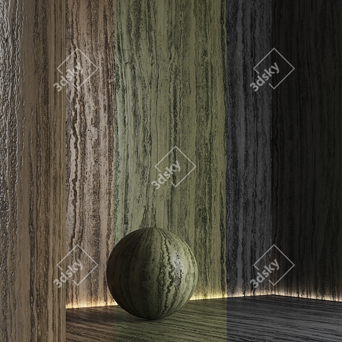 Seamless Travertine Stone Textures 3D model image 6