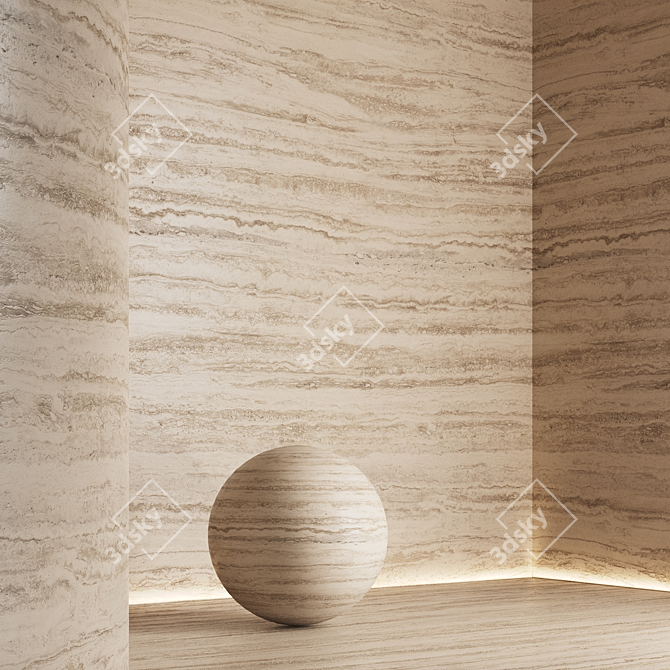 Seamless Travertine Stone Textures 3D model image 8
