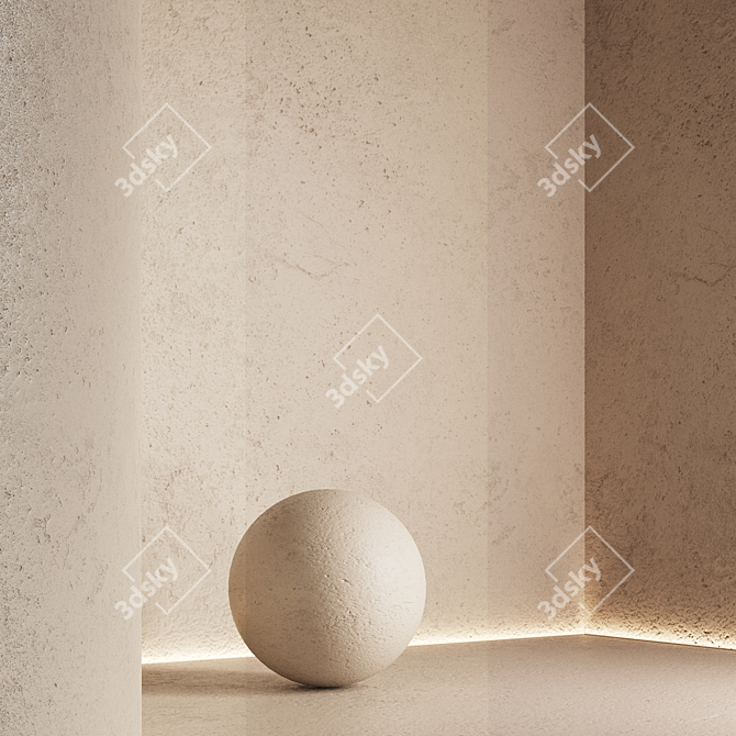 Seamless Decorative Plaster Texture Pack 3D model image 4