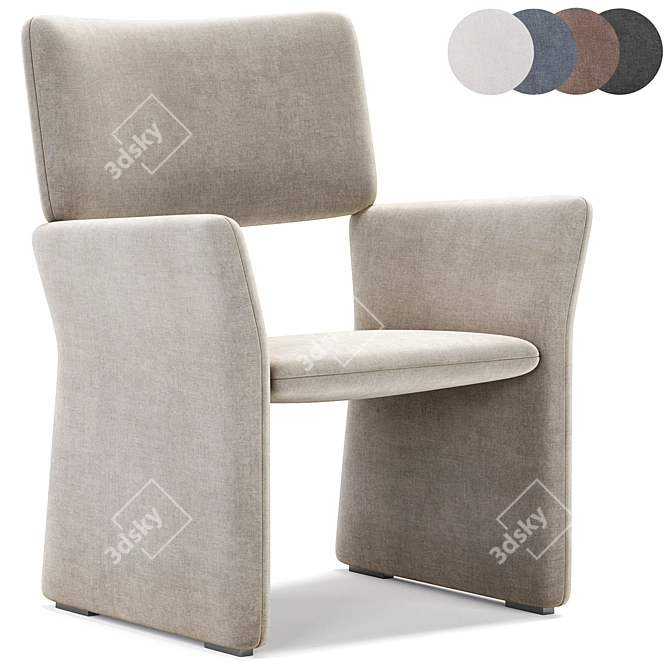 Modern Minimalist Crown Lounge Chair 3D model image 1