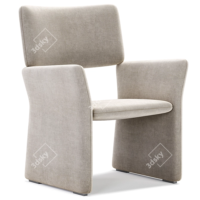 Modern Minimalist Crown Lounge Chair 3D model image 6
