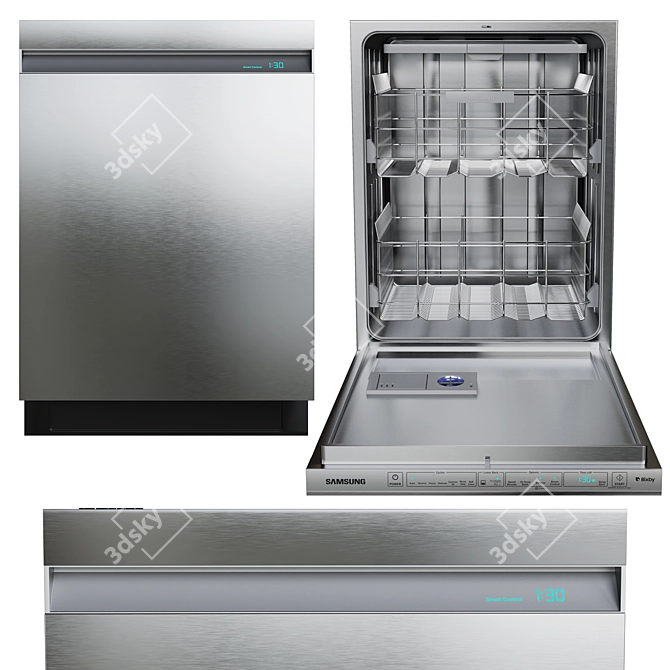 Samsung Stainless Steel Dishwasher Collection 3D model image 2