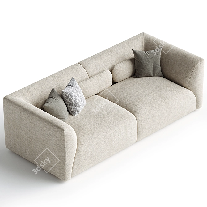 Modern Sophisticated Suede Sofa Design 3D model image 2