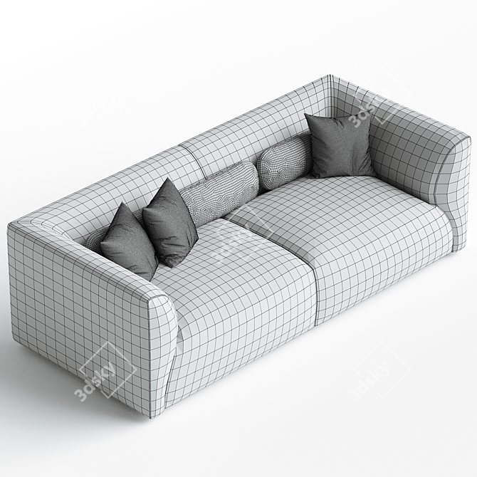 Modern Sophisticated Suede Sofa Design 3D model image 4