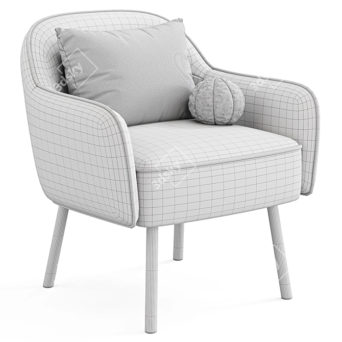 Contemporary Stewart Upholstered Armchair 3D model image 7