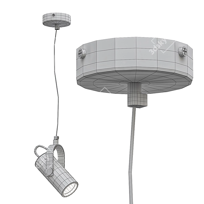 Title: Elegant Silver Pendant 13220 3D model image 3