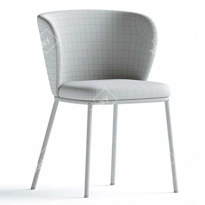 Luxurious Ciselia Chenille Accent Chair 3D model image 3
