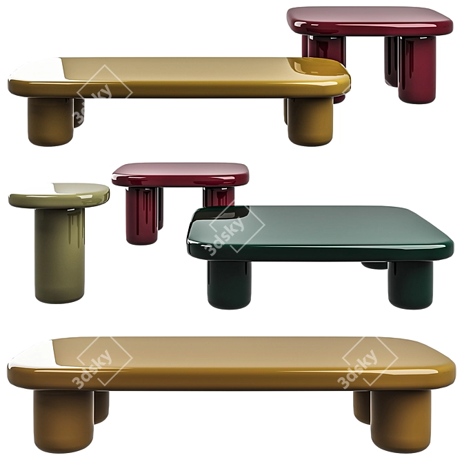 Sleek Bilbao Coffee Table, Various Sizes 3D model image 2