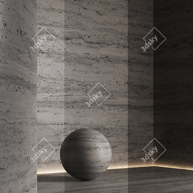 Travertine Stone Seamless Texture 3D model image 5