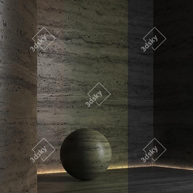 Travertine Stone Seamless Texture 3D model image 6