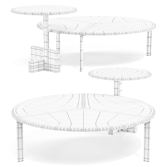 Mid-Century Brazilian Inspired Coffee Table 3D model image 3