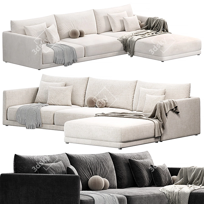 Modern Poliform Bristol with Ottoman 3D model image 2