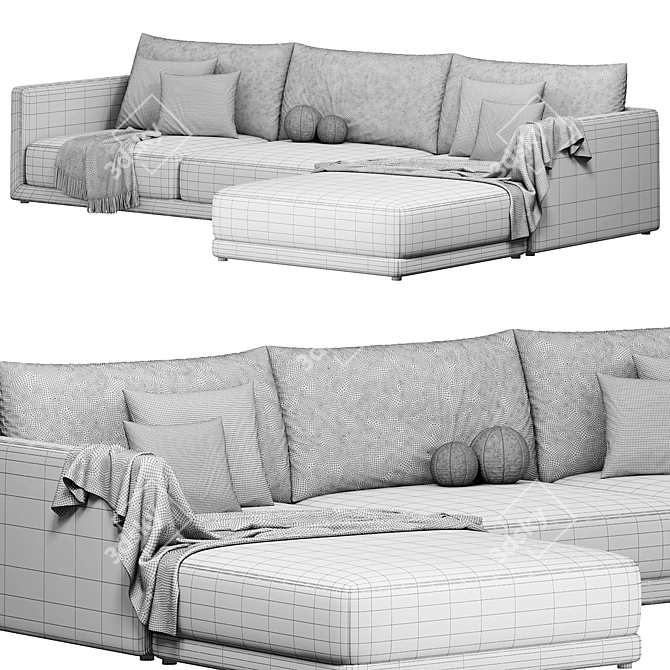 Modern Poliform Bristol with Ottoman 3D model image 5