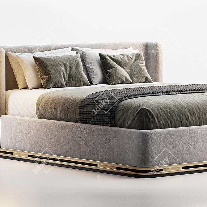Modern Corona Render Bed Design 3D model image 2