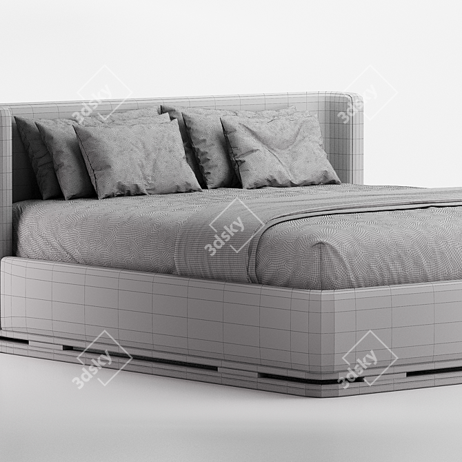 Modern Corona Render Bed Design 3D model image 3