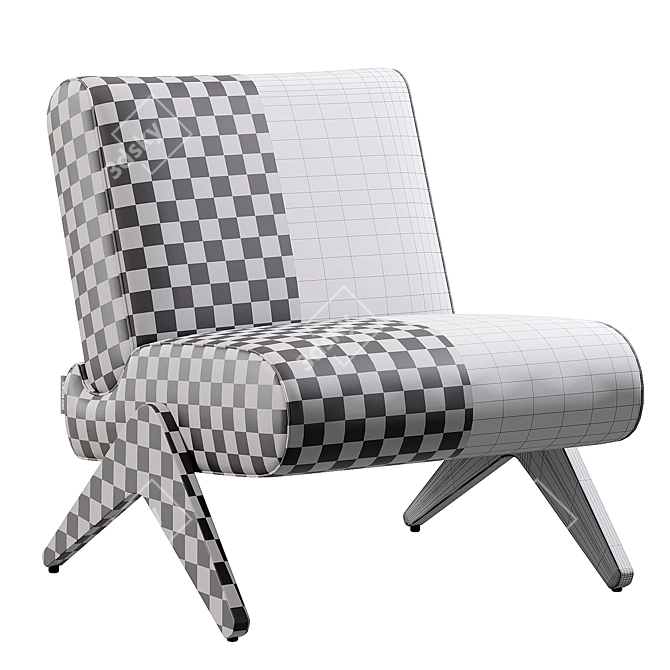 Stylish Modern Virgo Accent Chair 3D model image 3