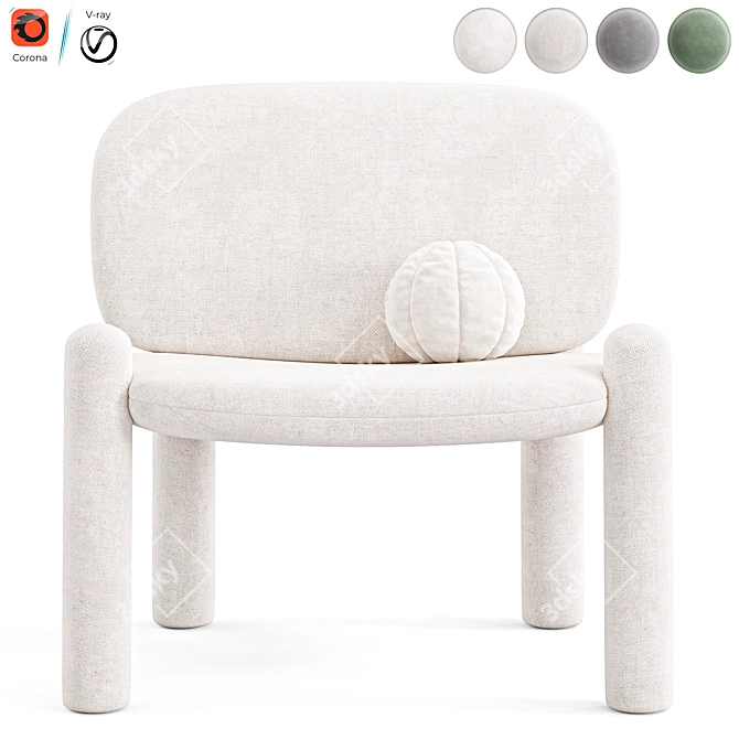 Contemporary TOTTORI Armchair Design 3D model image 3