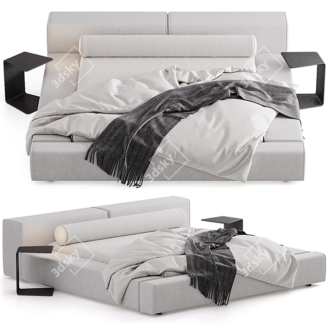 Modern Space-Saving Wall Bed 3D model image 2