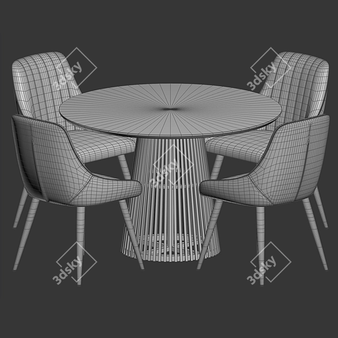 Elegant Chipman Chair Jeanette Set 3D model image 4