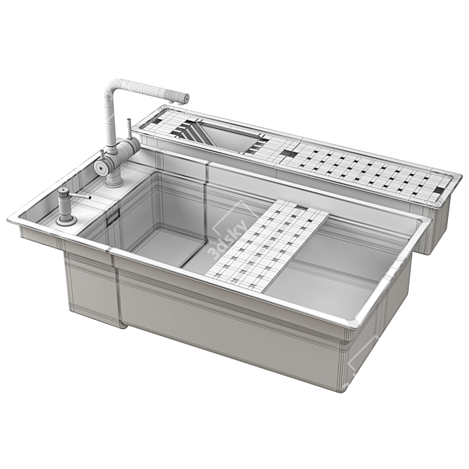 Pro Kitchen Sink Set & Dryer 3D model image 7