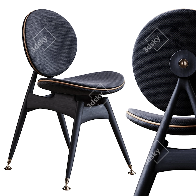 Colorful Circle Dining Chair 3D model image 1