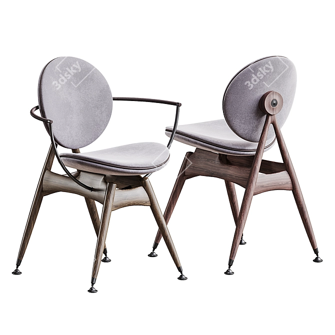 Colorful Circle Dining Chair 3D model image 2