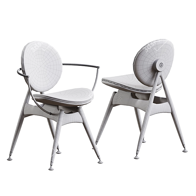 Colorful Circle Dining Chair 3D model image 5