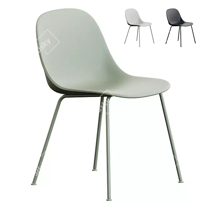 Muuto Fiber Plastic Side Chair 3D model image 1