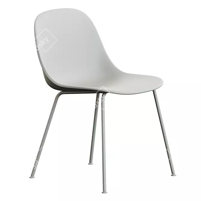Muuto Fiber Plastic Side Chair 3D model image 3